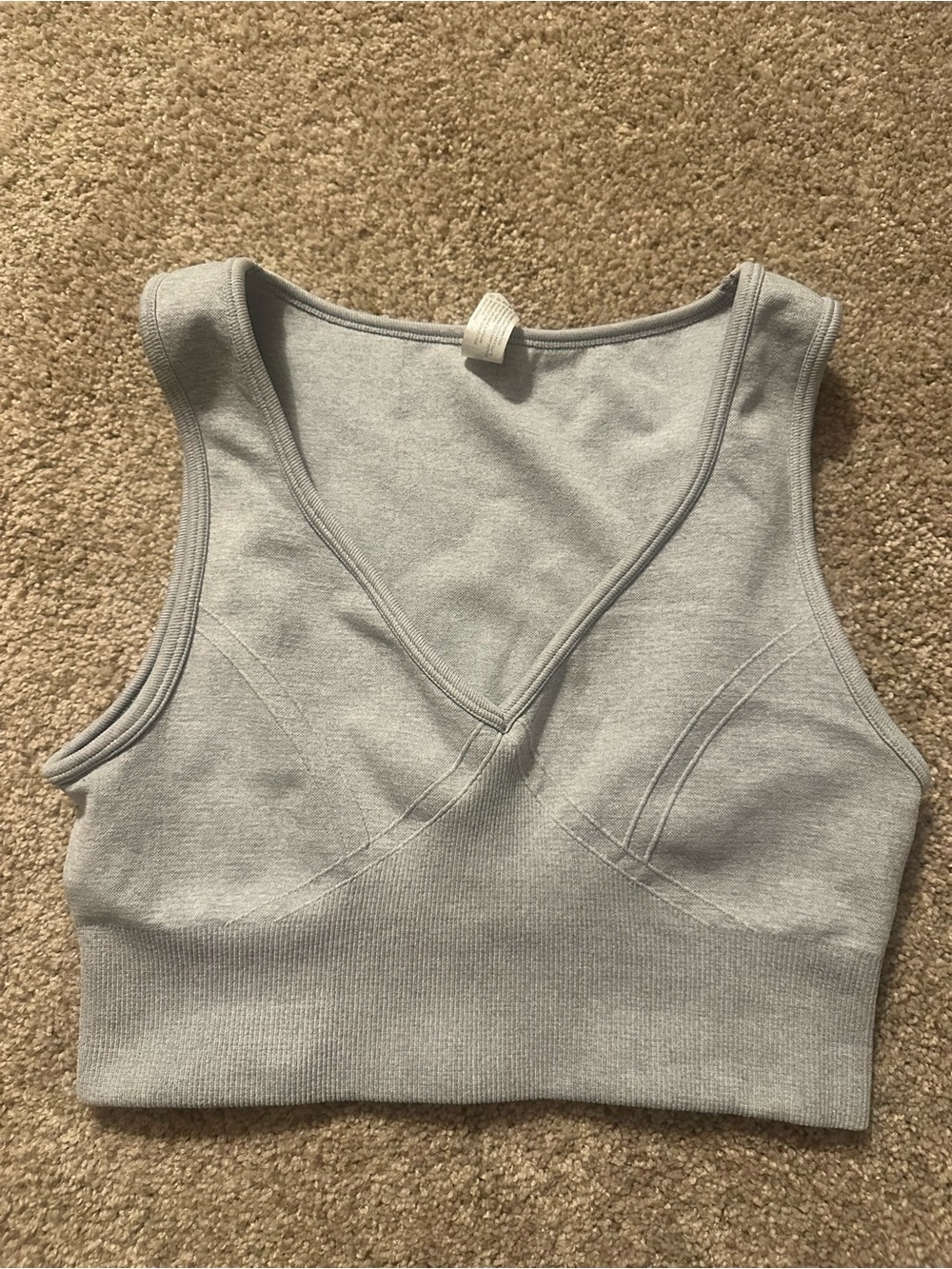 Yogalicious Light Gray Activewear Bra Top with no padding
